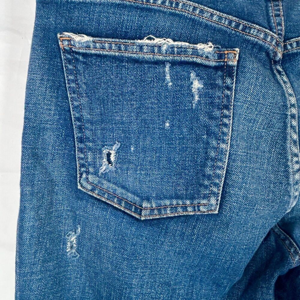 💐 Moussy Size 28 Vintage Skinny Jeans Blue Denim Ankle Distressed Japan $360 - Picture 6 of 14